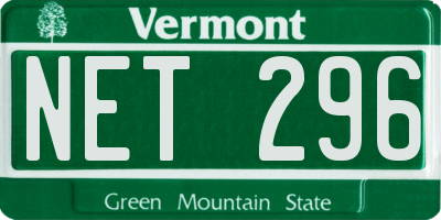 VT license plate NET296