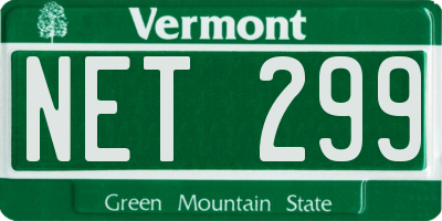 VT license plate NET299