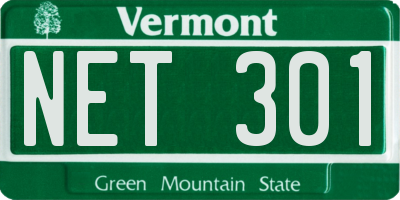 VT license plate NET301