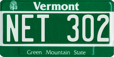 VT license plate NET302