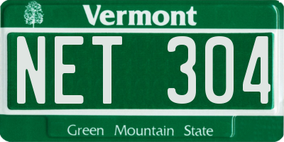 VT license plate NET304
