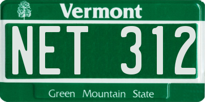 VT license plate NET312