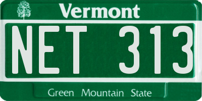 VT license plate NET313