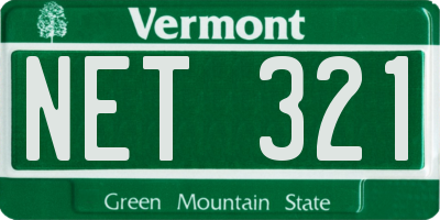 VT license plate NET321