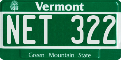 VT license plate NET322