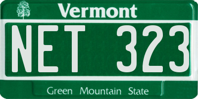 VT license plate NET323