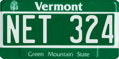 VT license plate NET324
