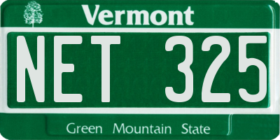VT license plate NET325