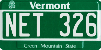 VT license plate NET326