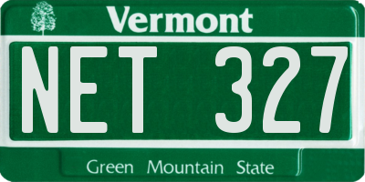 VT license plate NET327