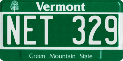 VT license plate NET329