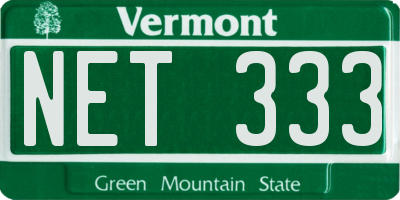 VT license plate NET333