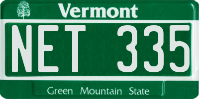 VT license plate NET335