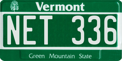 VT license plate NET336