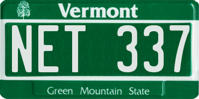 VT license plate NET337