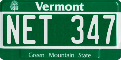 VT license plate NET347