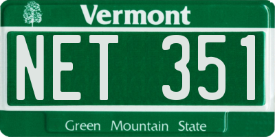 VT license plate NET351