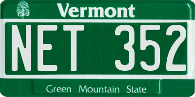 VT license plate NET352