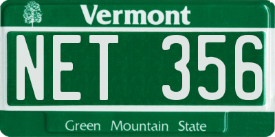 VT license plate NET356