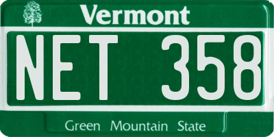 VT license plate NET358