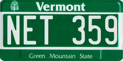VT license plate NET359