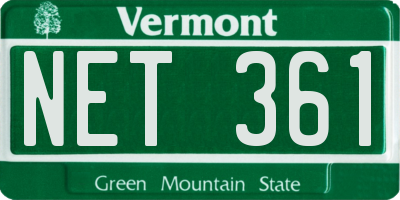 VT license plate NET361