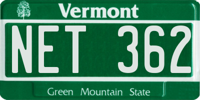 VT license plate NET362