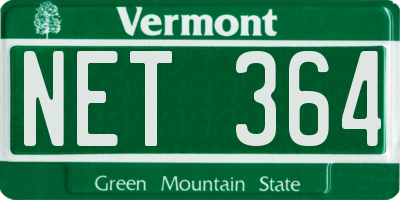 VT license plate NET364