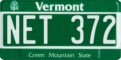 VT license plate NET372