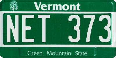 VT license plate NET373