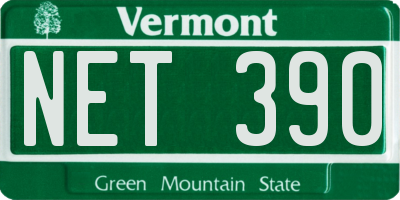 VT license plate NET390
