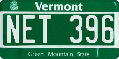 VT license plate NET396