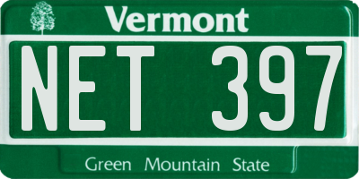 VT license plate NET397