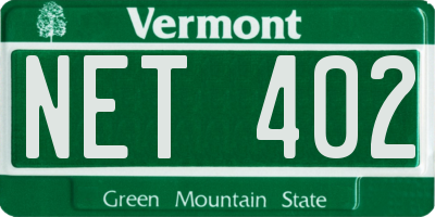 VT license plate NET402
