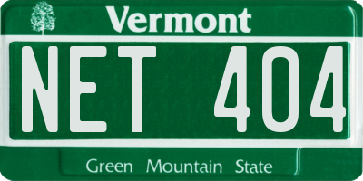VT license plate NET404