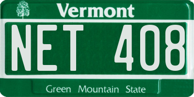 VT license plate NET408