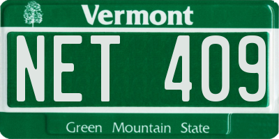 VT license plate NET409