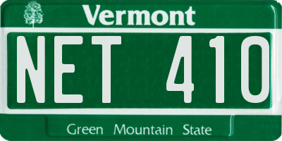 VT license plate NET410