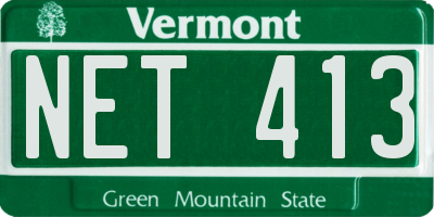 VT license plate NET413