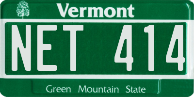 VT license plate NET414
