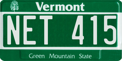 VT license plate NET415