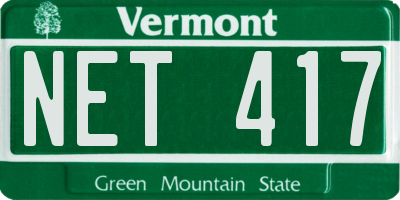 VT license plate NET417