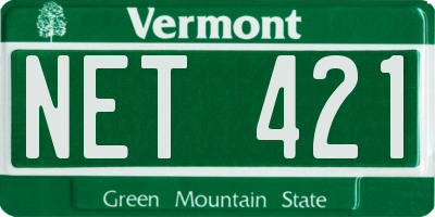 VT license plate NET421