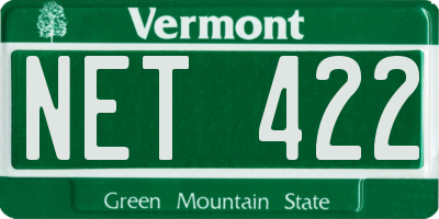 VT license plate NET422