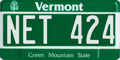 VT license plate NET424