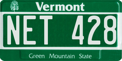 VT license plate NET428