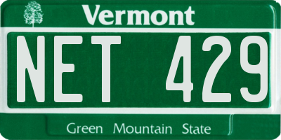 VT license plate NET429