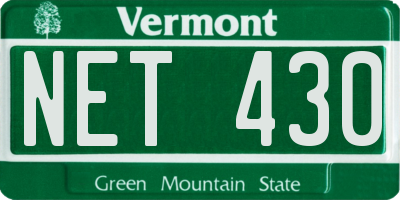 VT license plate NET430