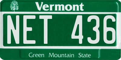VT license plate NET436