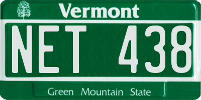 VT license plate NET438